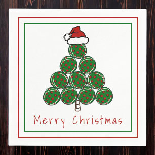 Pickleball Christmas Tree Merry Christmas Holiday  Napkins