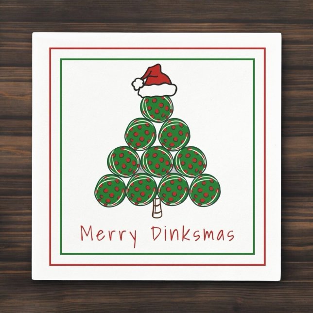 Pickleball Christmas Tree Merry Dinksmas Holiday   Napkins (Creator Uploaded)