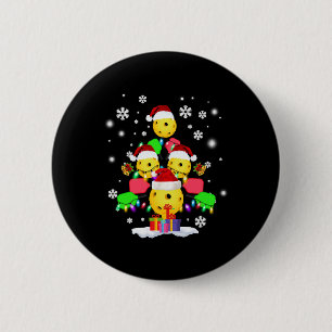 Pickleball Christmas Tree Santa Pickleball Lights Button