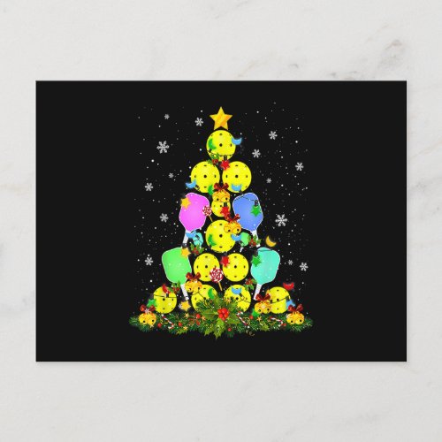 Pickleball Christmas Tree Santa Pickleball X Mas L Postcard