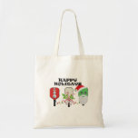 pickleball christmas trio tote bag<br><div class="desc">3 pickleball xmas paddles saying Happy Holidays</div>