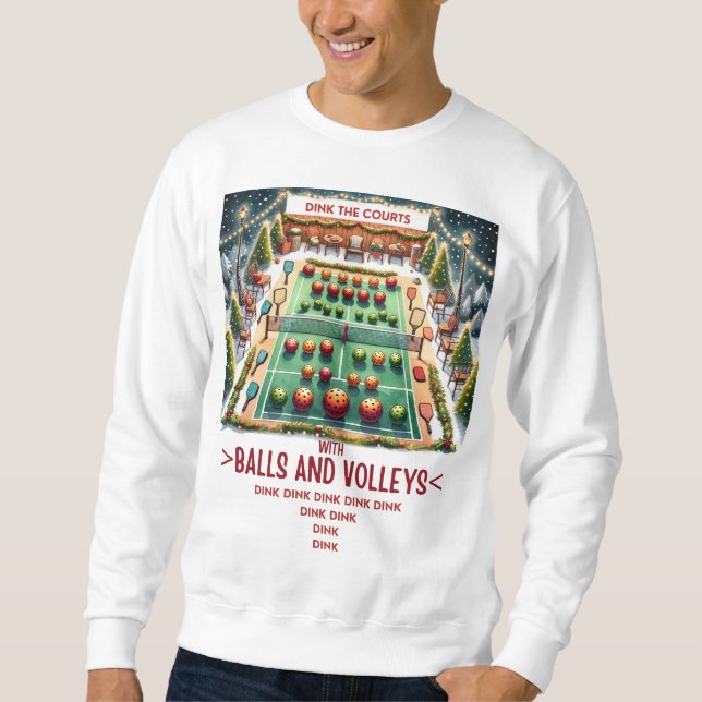 Pickleball Christmas, Ugly Christmas Sweater (Front)