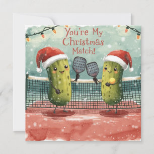 Pickleball Christmas wears Santa Claus on Match Holiday Card