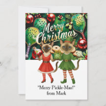 PICKLEBALL Christmas with text "Merry Pickle-Mas!"