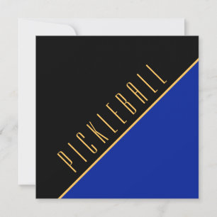 PICKLEBALL Classy Royal Blue Black Color Block Note Card