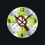Pickleball clock (medium)<br><div class="desc">Fun pickleball clock</div>