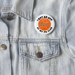 Pickleball Club ATP Orange Personalized Button
