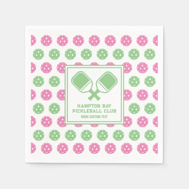 Pickleball Club Backyard Pickle Court Custom Text  Napkins (Front)