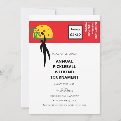 Pickleball Club Company Tournament Weekend Event Invitation