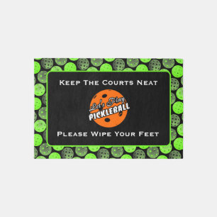 Pickleball Club Court Personalized Entry Way Green Outdoor Rug