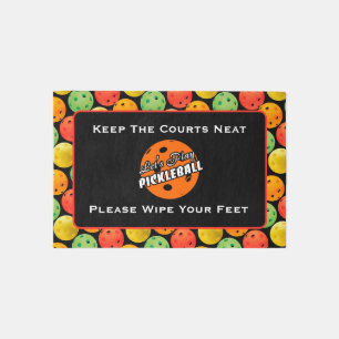 Pickleball Club Court Personalized Entry Way Multi Outdoor Rug