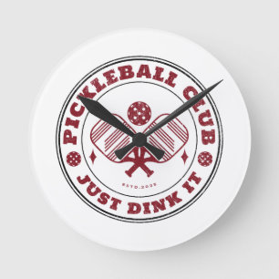 Pickleball Club Just Dink It Vintage Round Clock