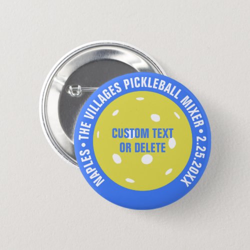 Pickleball Club Mixer Tournament Game Custom Medal Button
