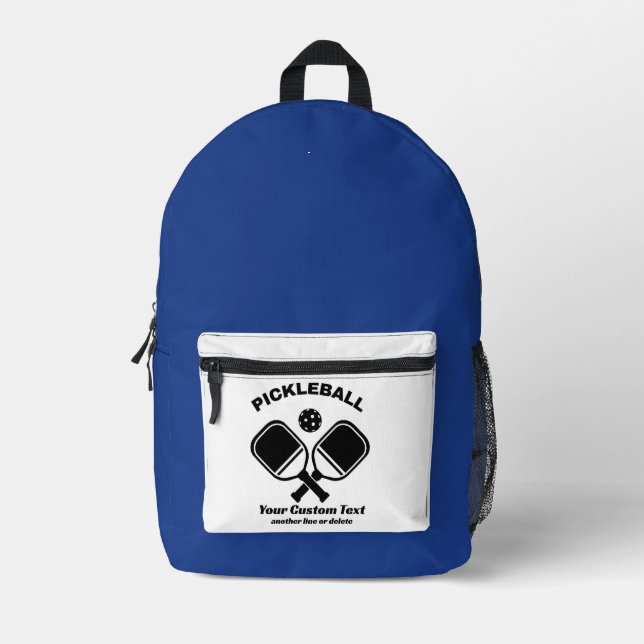 Pickleball Club Pickleball Paddle & Ball Custom Pr Printed Backpack (Front)
