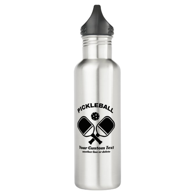 Pickleball Club Pickleball Paddle & Ball Custom Stainless Steel Water Bottle (Left)