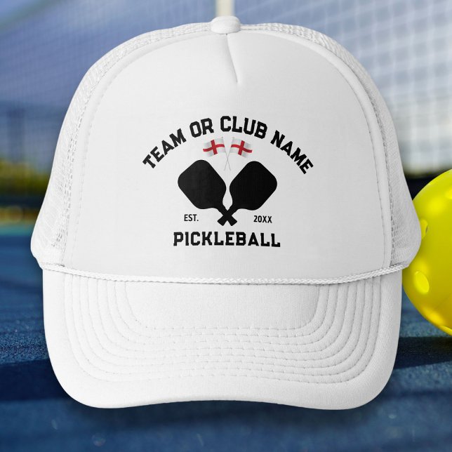 Pickleball Club Team City Name England Flag  Trucker Hat (Creator Uploaded)