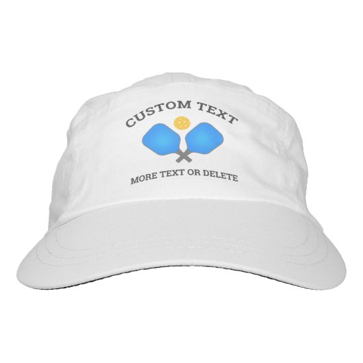 Pickleball Club Team Crossed Paddles Custom Text Hat (Front)