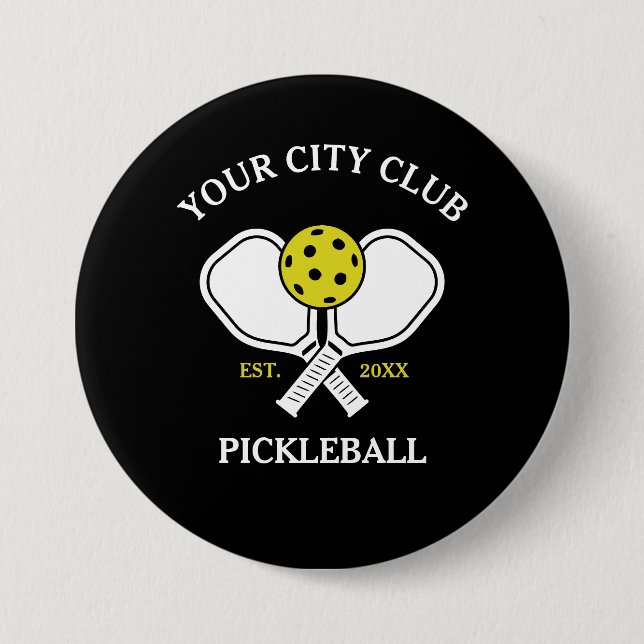  Pickleball Club Team & Custom Pickleball Player Button (Front)