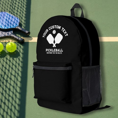 Pickleball Club Team Name Any Colors Personalized Printed Backpack