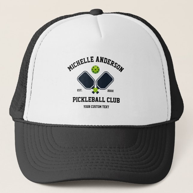 Pickleball Club Team-Paddles & Ball Personalized Trucker Hat (Front)