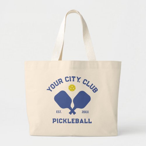 Pickleball Club Team Player Custom Pickle Gift Large Tote Bag