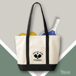 Pickleball Club Team Player Custom Pickle Gift Tote Bag<br><div class="desc">Carry your gear to the pickleball court in style with this super fun tote bag featuring crossed pickleball paddles, a ball and 3 lines of custom text. Easily change the wording to include your pickleball club name, team name, city/location or any wording of your choice. Also change the font and...</div>