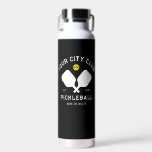 Pickleball Club Team Player Custom Pickler Gift Water Bottle<br><div class="desc">Hydrate in style on the pickleball court with this super awesome water bottle. The double-sided design features crossed pickleball paddles, a ball and your custom text. Easily change the wording to include your pickleball club name, team name, player name, city/location or any wording of your choice. Also change the background...</div>