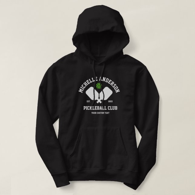 Pickleball Club Team Player-Paddles & Ball Custom  Hoodie (Design Front)