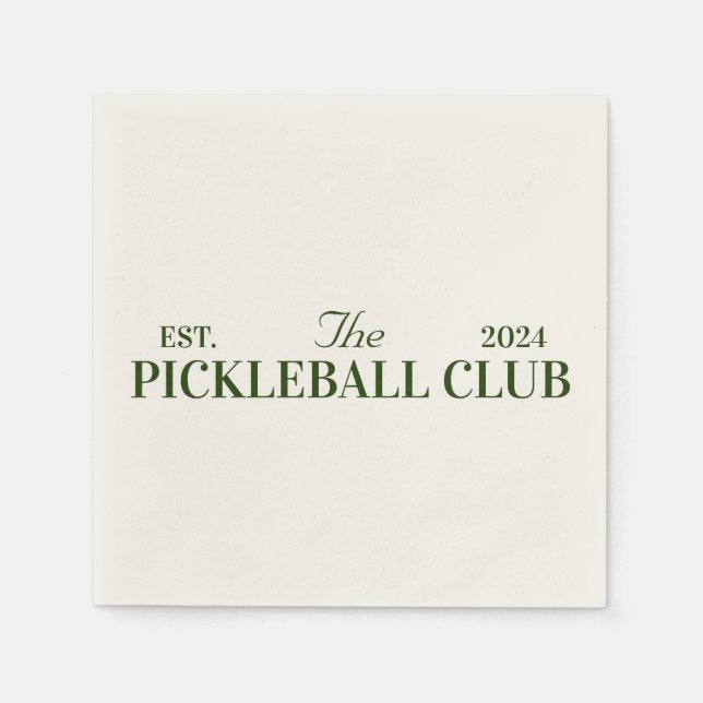 pickleball club themed party  napkins (Front)