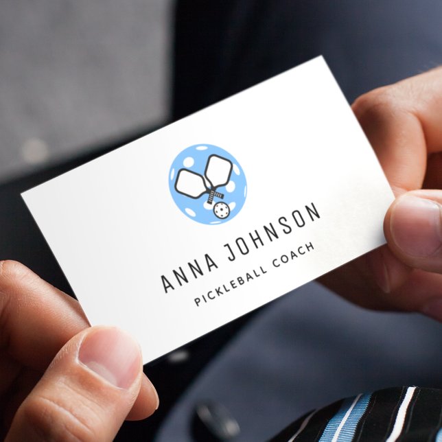 Pickleball Coach Instructor Sport Theme Minimalist Business Card (Creator Uploaded)