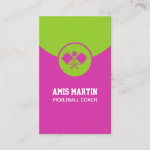 Pickleball Coach Pink pickleball paddle Business Card