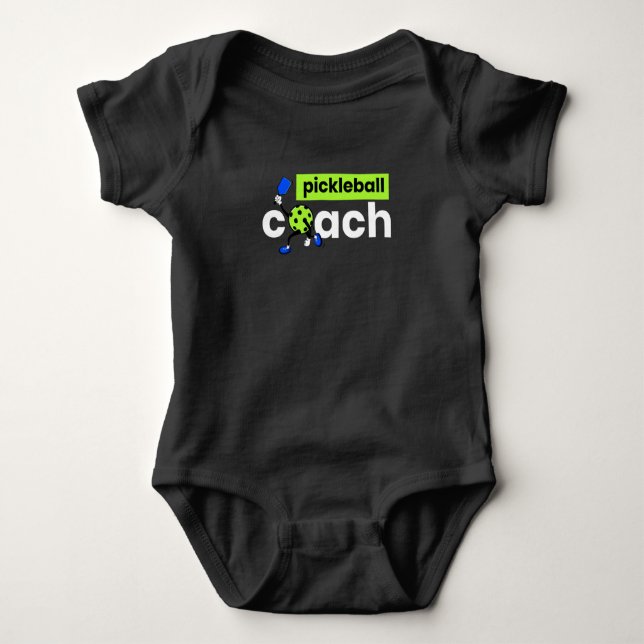 Pickleball Coach Player Baby Bodysuit (Front)