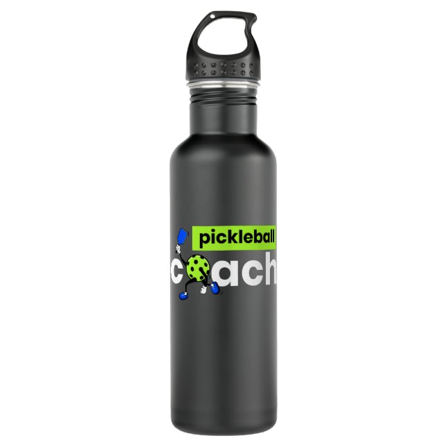 Pickleball Coach Player Stainless Steel Water Bottle (Front)