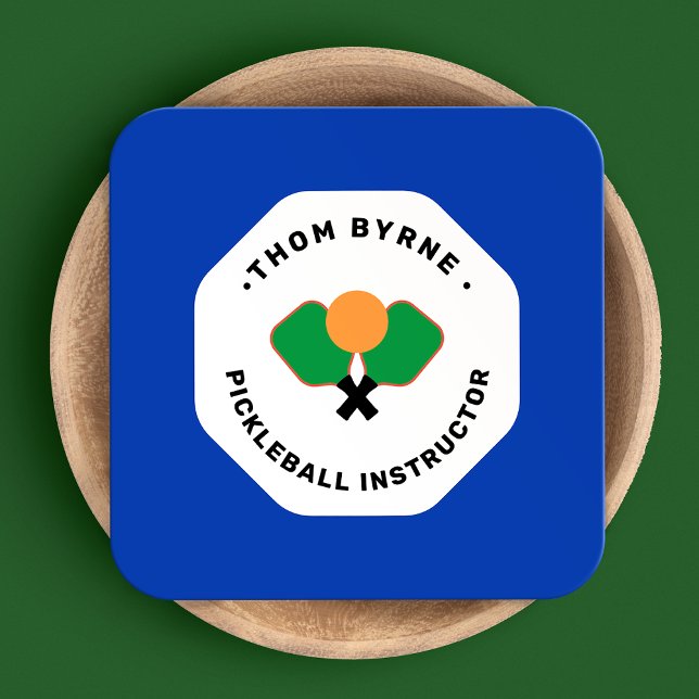 Pickleball Coach Square Business Card (Creator Uploaded)