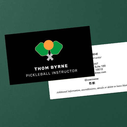 Pickleball Coach Square Business Card