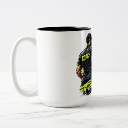 Pickleball Coach Train Focus Win – Motivational Pi Two-Tone Coffee Mug