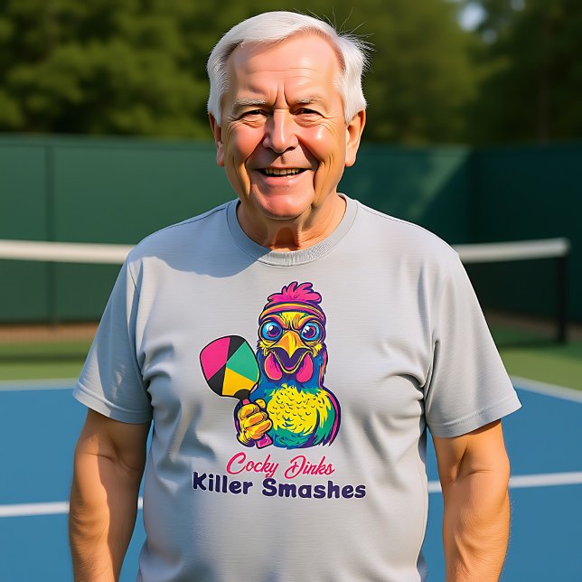 Pickleball Cock-a-Dink Smash Master T-Shirt (Pickleball Cock-a-Dink Smash Master T-Shirt, custom text, back and front)