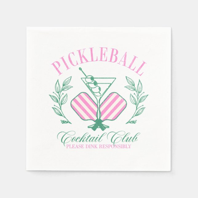 Pickleball Cocktail Club Napkins (Front)