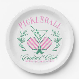 Pickleball Cocktail Club Paper Plates