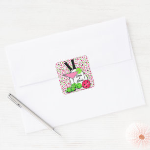 Pickleball Cocktails Dinks & Drinks Personalized Square Sticker