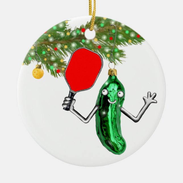 Pickleball Collectible Ceramic Ornament (Front)