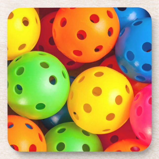 Pickleball Colorful Beverage Coaster (Front)