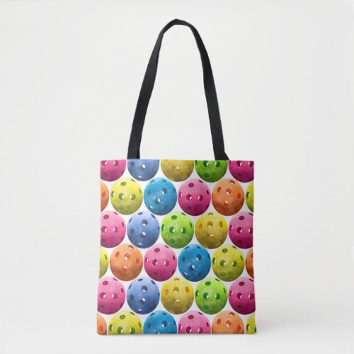 Pickleball colorful fun Pattern Tote Bag