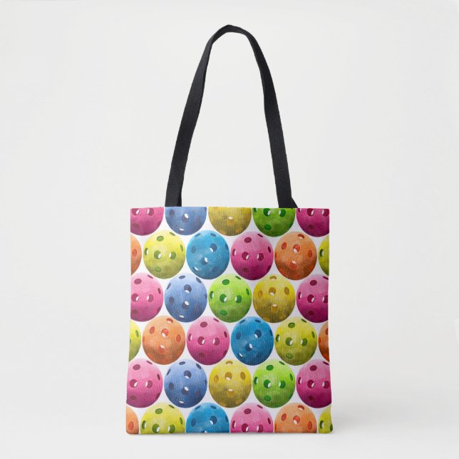 Pickleball colorful fun Pattern Tote Bag (Front)