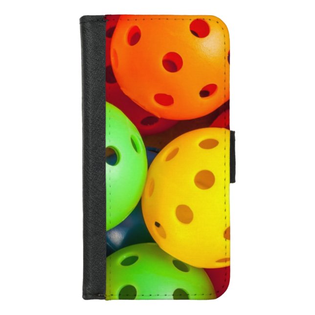 Pickleball Colorful iPhone Wallet Case (Front)