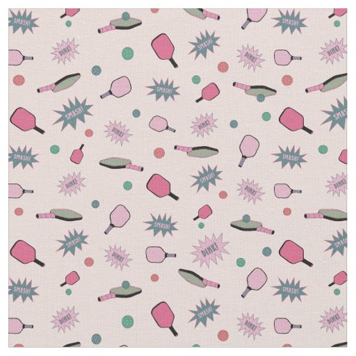 Pickleball! Colorful Pattern Fabric Zazzle