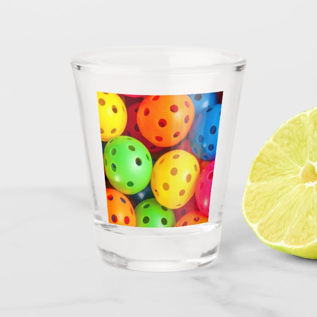 Pickleball Colorful Shot Glass (Front)