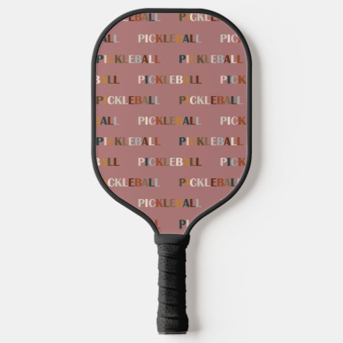 Pickleball Colorful Text Pattern Pickleball Paddle