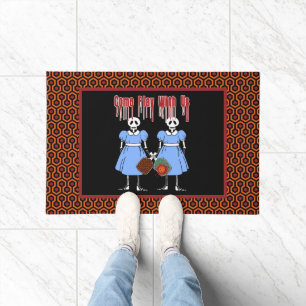 Pickleball Come Play with Us Horror Movie Twins Doormat