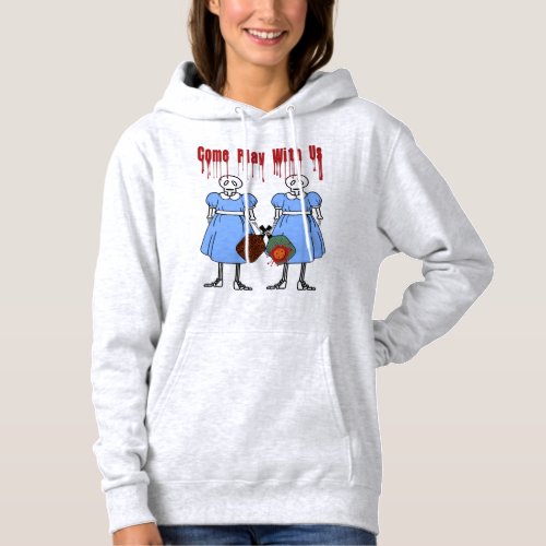 Pickleball Come Play with Us Horror Movie Twins Hoodie
